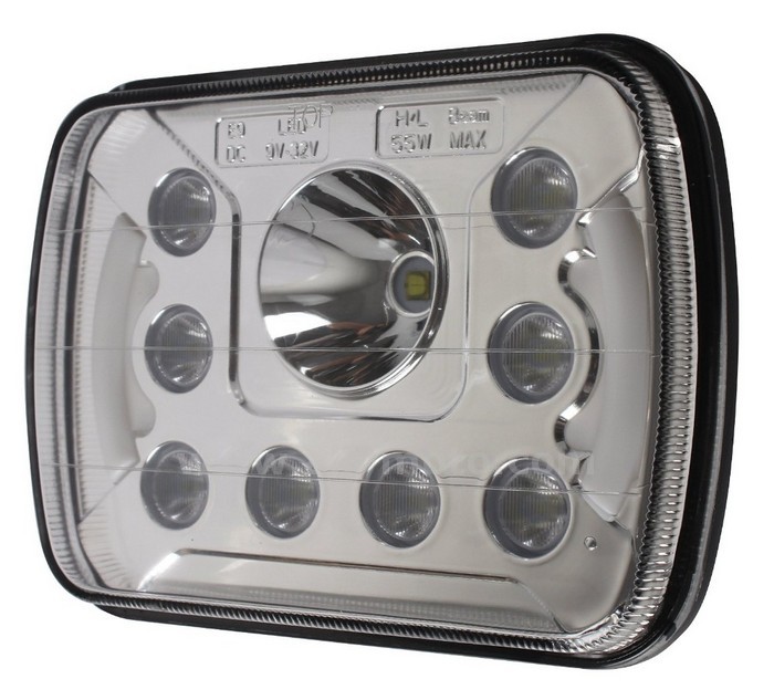 154 6 Inch X 7 Inch Headllamps 7Inch 55W Hi-Lo Beam Led Headlights Insert With Halo Ring Angel Eyes Truck@2